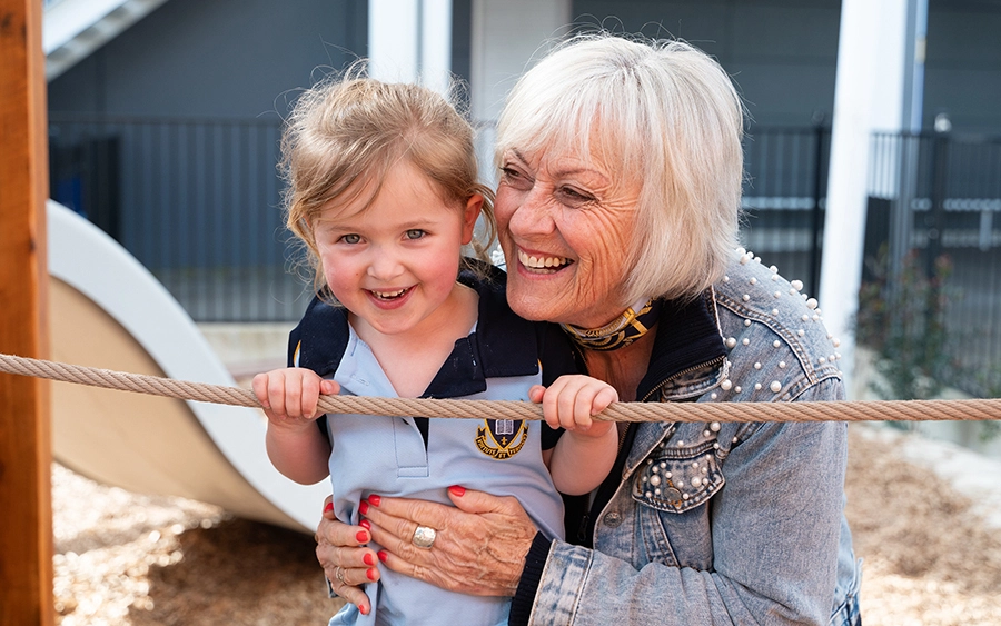 Walford Junior Student with her Grandma at the Playground