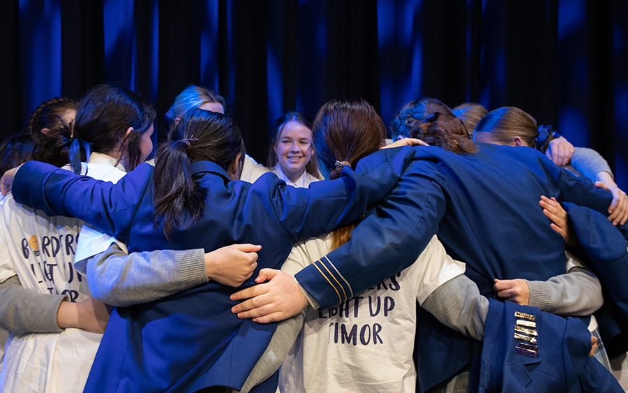 Walford Students Group Hug