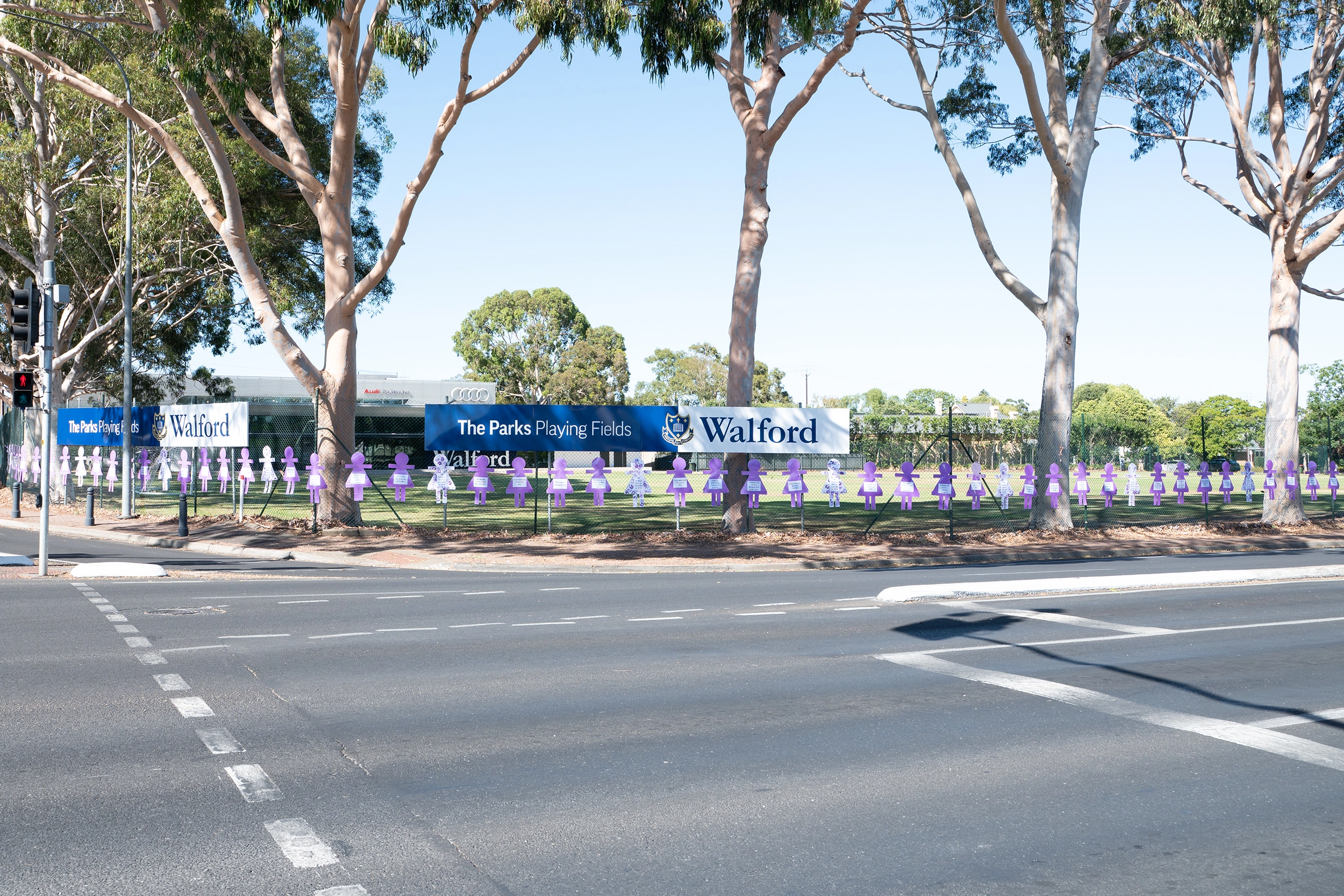 Walford students holding signs on International Women's Day